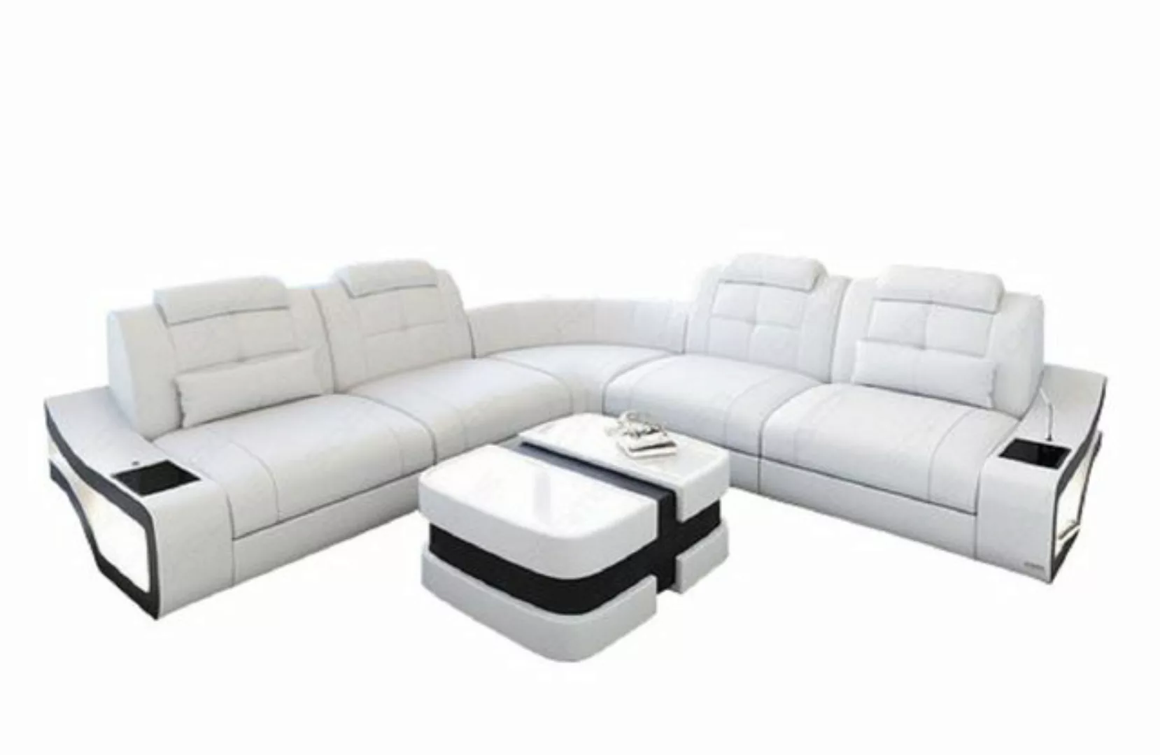 Sofa Dreams Ecksofa Ledercouch Sofa Leder Elena L Form lang Couch, L-Form L günstig online kaufen