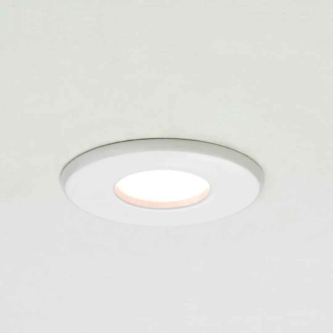 Stilvolle LED Einbauleuchte Kamo in weiß, dimmbar, IP65, ø 90 mm günstig online kaufen