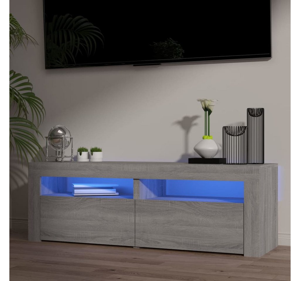 vidaXL TV-Schrank TV-Schrank mit LED Leuchten Grau Sonoma 120x35x40 cm Lowb günstig online kaufen