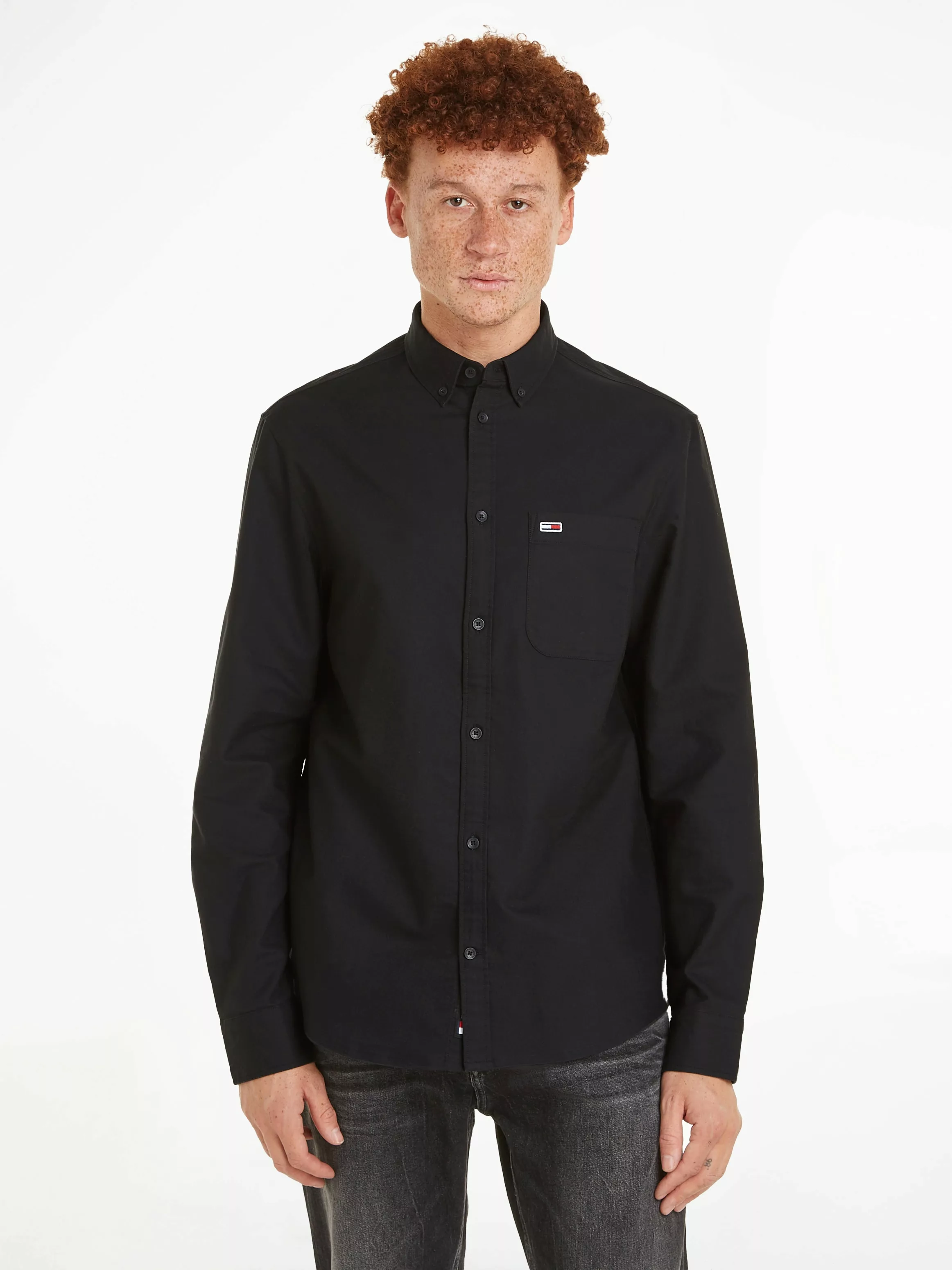 Tommy Jeans Langarmhemd TJM REG OXFORD SHIRT mit Button-down-Kragen günstig online kaufen