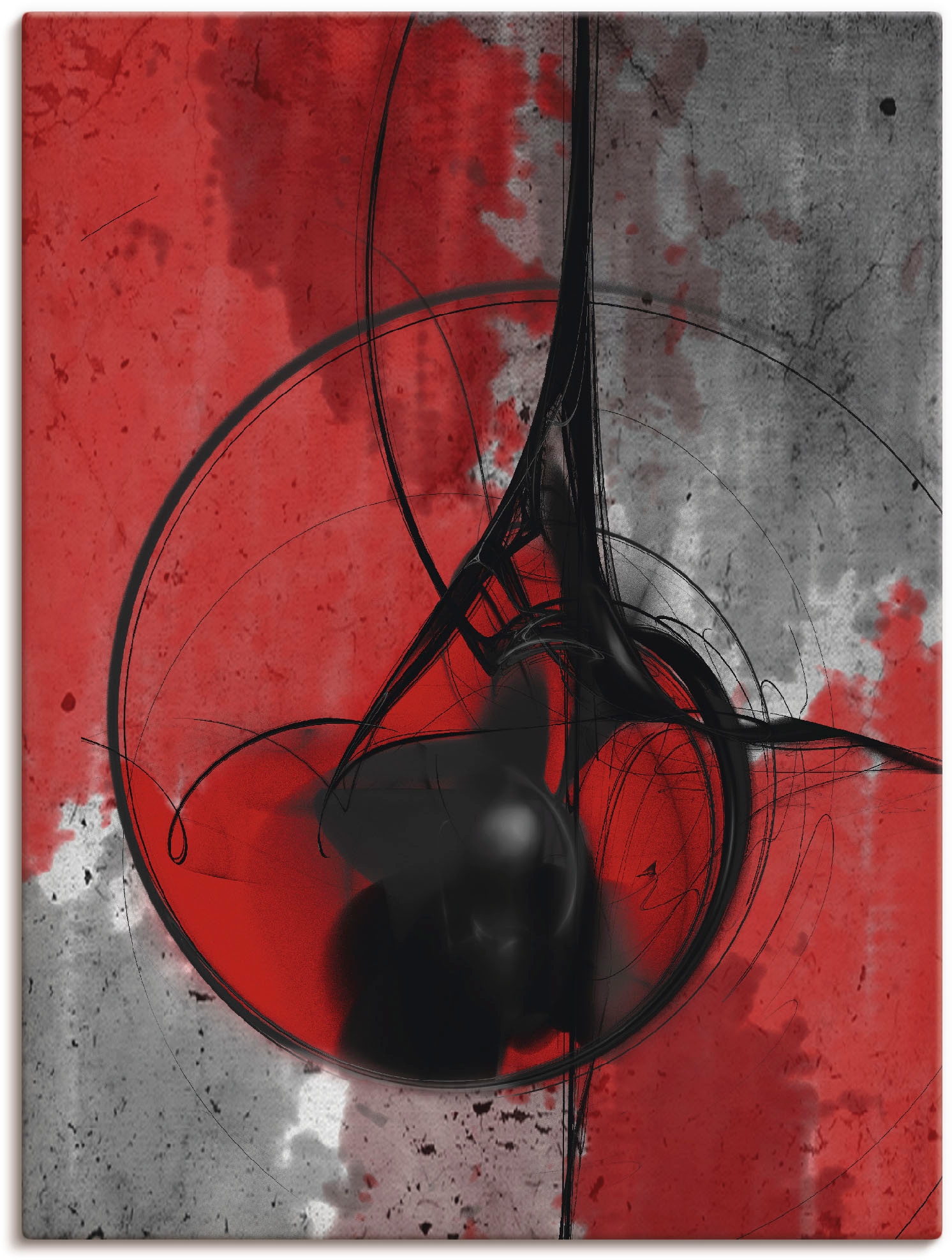 Artland Wandbild »Abstrakt in rot und schwarz«, Gegenstandslos, (1 St.), al günstig online kaufen