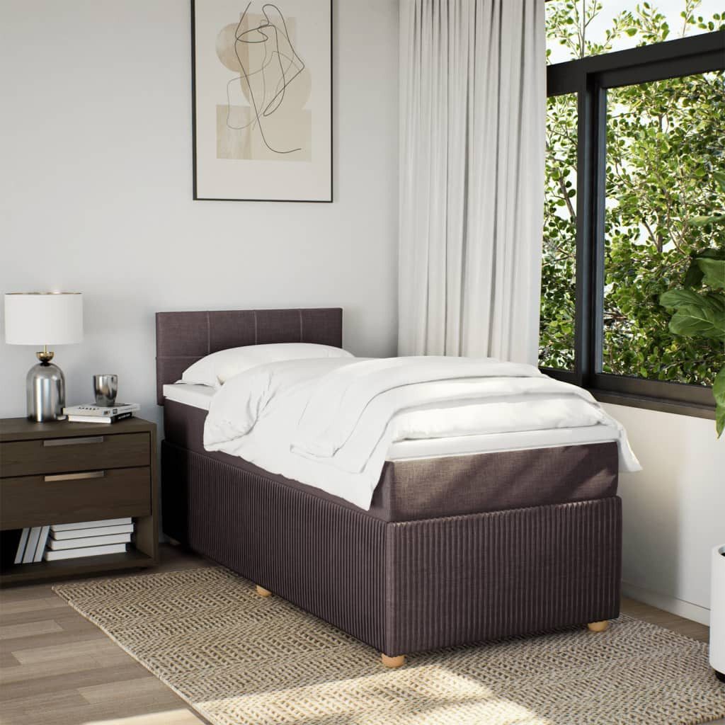 vidaXL Bett Boxspringbett mit Matratze Dunkelbraun günstig online kaufen
