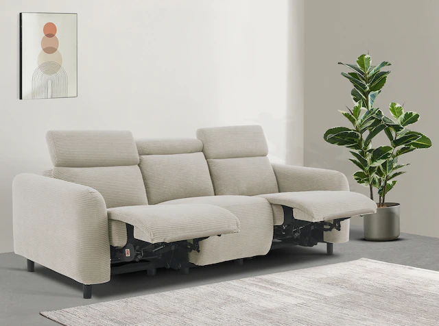 Home affaire 3-Sitzer "SKAANE in Cord, Sofa mit manueller u. elektrischer R günstig online kaufen