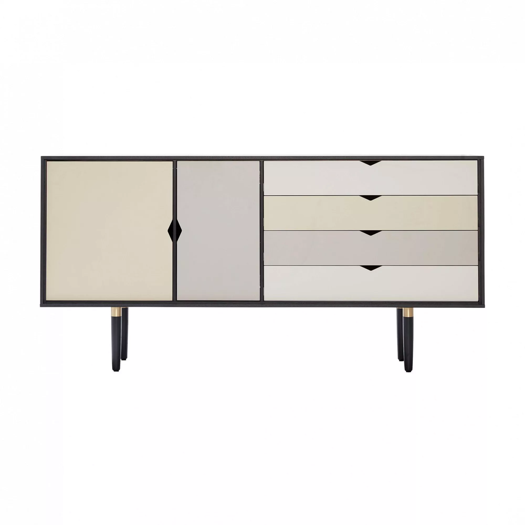 Andersen Furniture - S6 Sideboard Fronten bunt - silberweiß/beige/metallgra günstig online kaufen