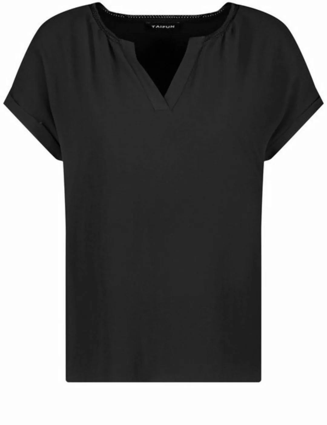 Taifun Kurzarmshirt Blusenshirt mit Chiffon-Overlayer günstig online kaufen