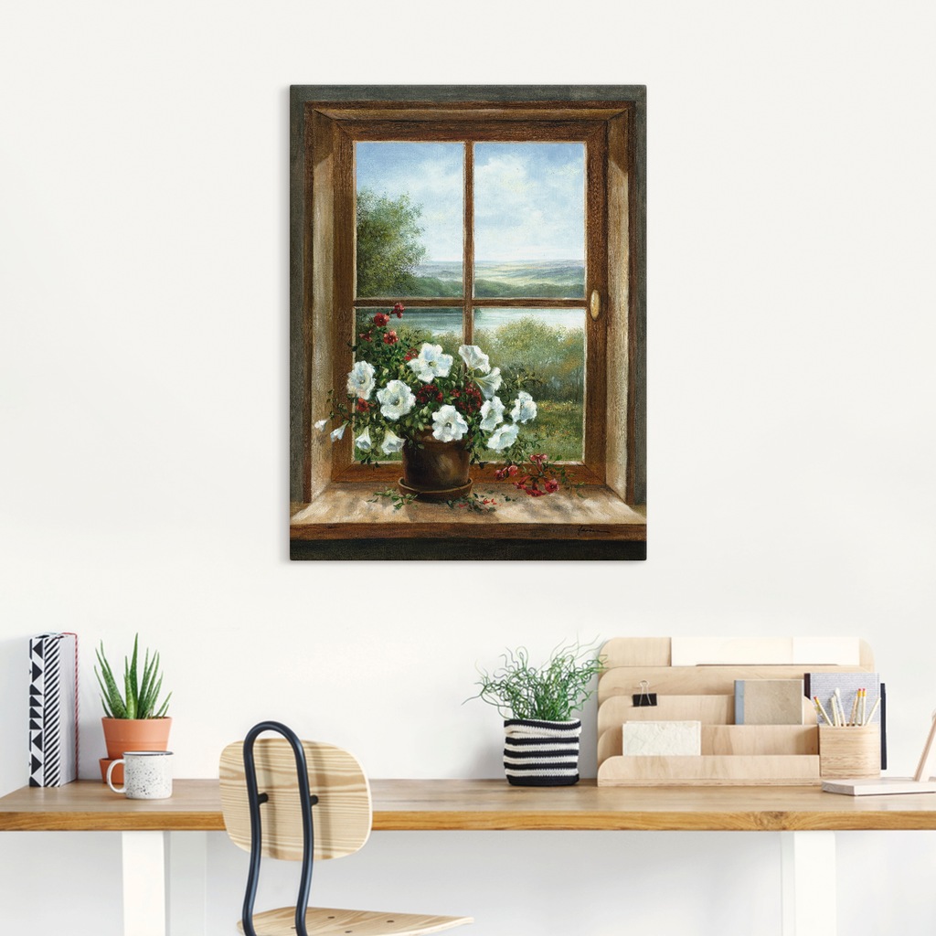 Artland Wandbild "Blumen am Fenster", Arrangements, (1 St.), als Alubild, O günstig online kaufen