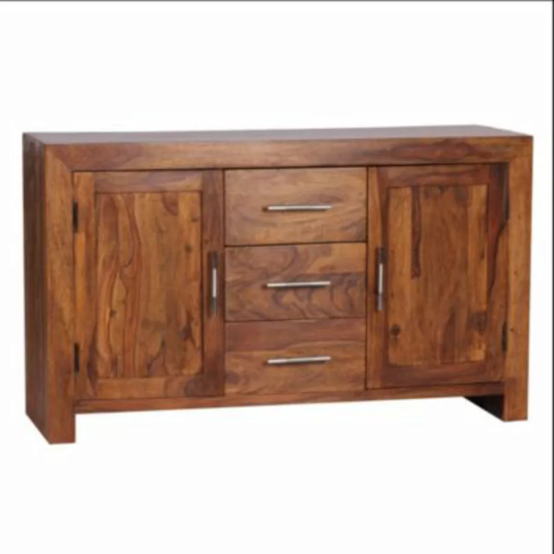 FineBuy Sideboard 118 cm breit und 70 cm hoch braun günstig online kaufen