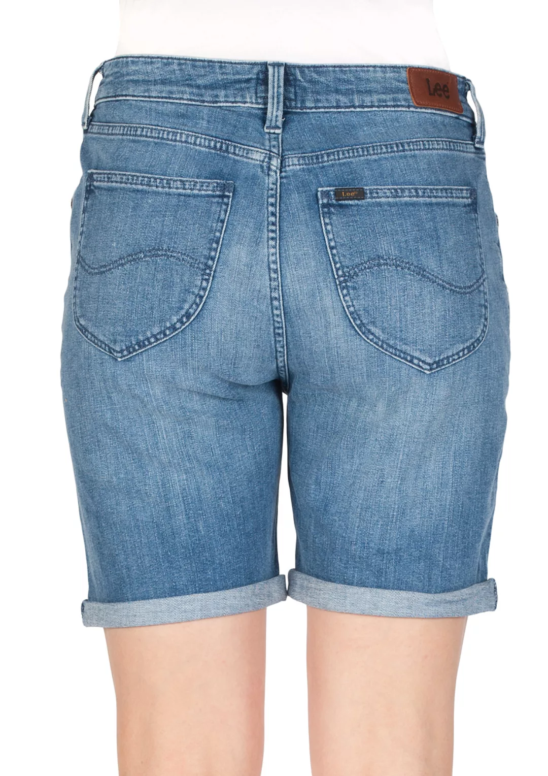 Lee Damen Jeans Short Long Boyfriend -Blau - Unplugged günstig online kaufen