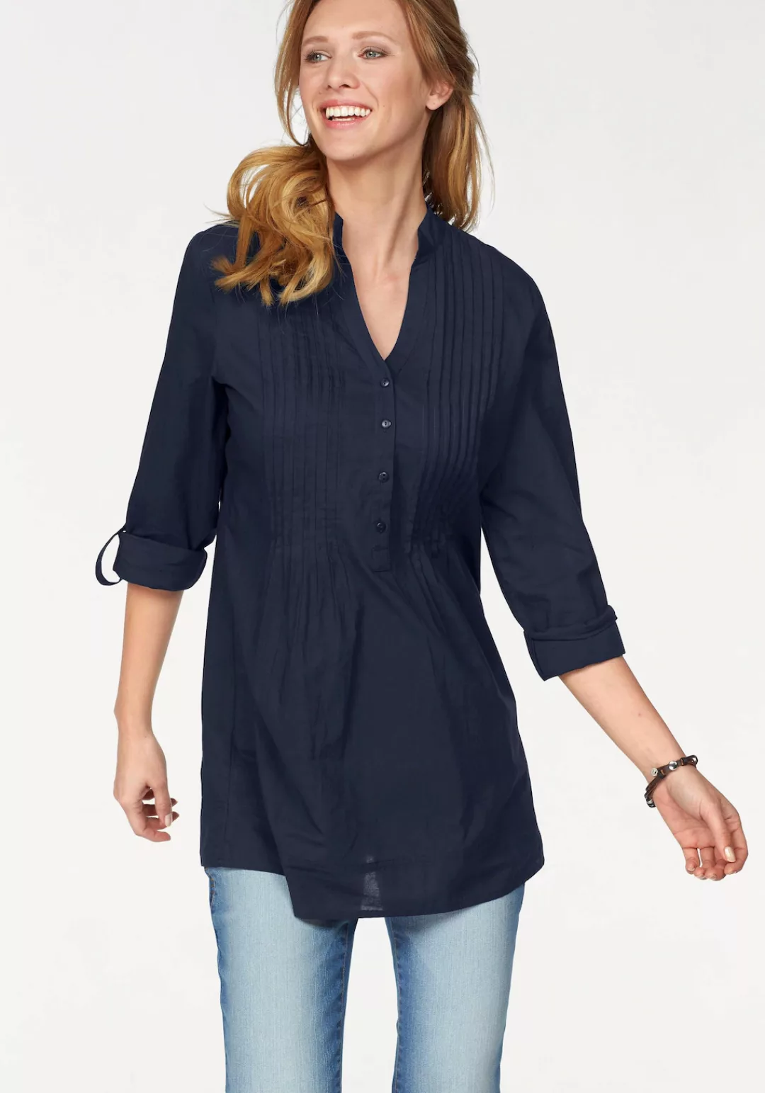 Aniston CASUAL Longbluse mit dekorativer Biesenverarbeitung günstig online kaufen