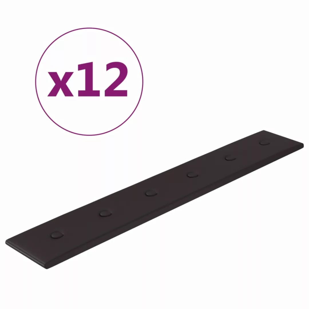 Vidaxl Wandpaneele 12 Stk. Schwarz 90x15 Cm Kunstleder 1,62 M² günstig online kaufen