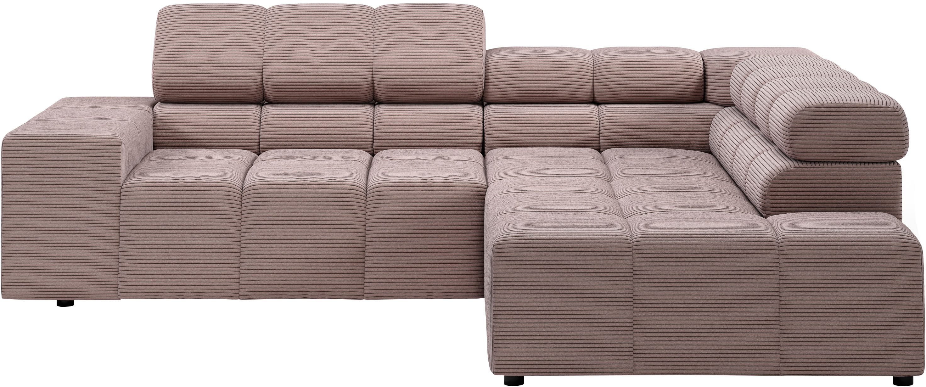 INOSIGN Ecksofa "Ancona, incl. Kopfteilverstellung + 3 Zierkissen, L-Form, günstig online kaufen