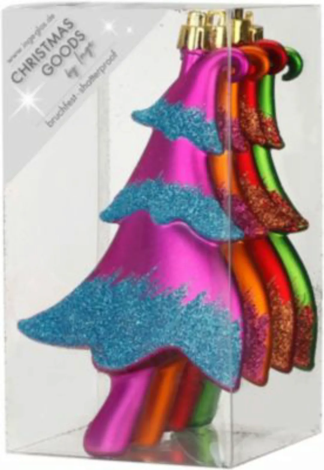 Christmas Goods by Inge "4er-Set Dekoanhänger ""Baum"" aus Kunststoff, H14, günstig online kaufen