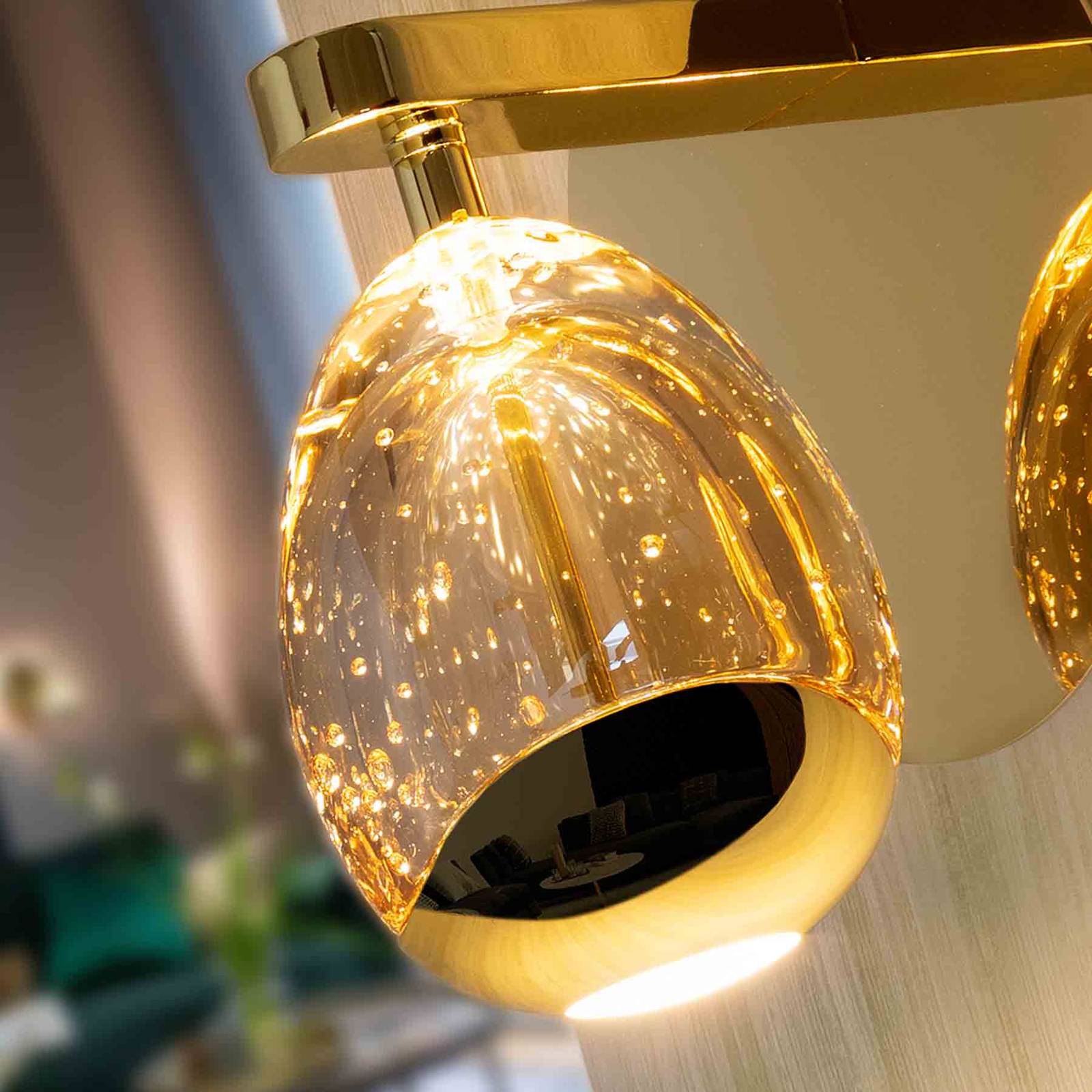 LED-Wandleuchte Rocio, Metall, Glas, 1-flammig, gold günstig online kaufen