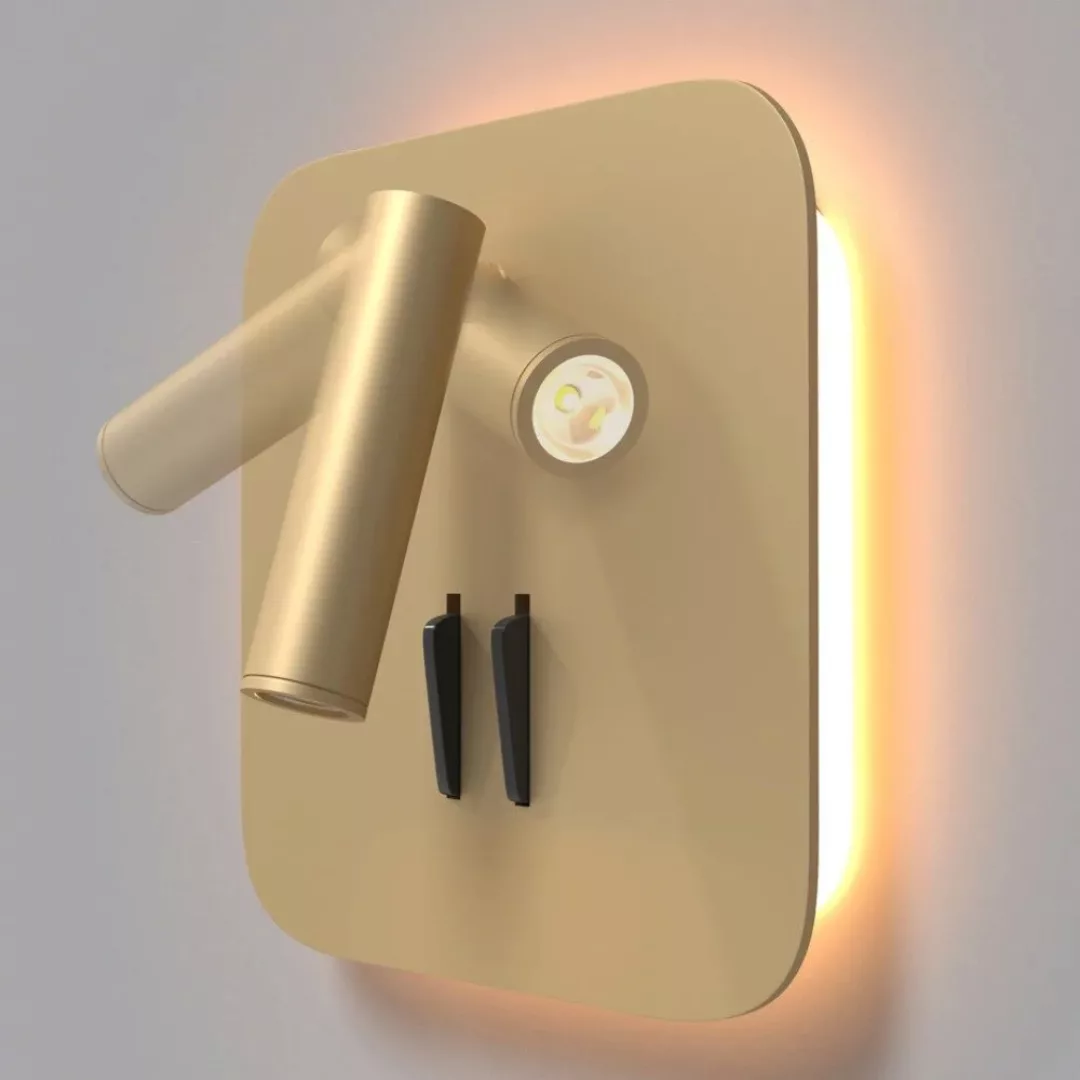 Maytoni los 176 LED-Wandlampe, 3.000K, eckig, gold günstig online kaufen