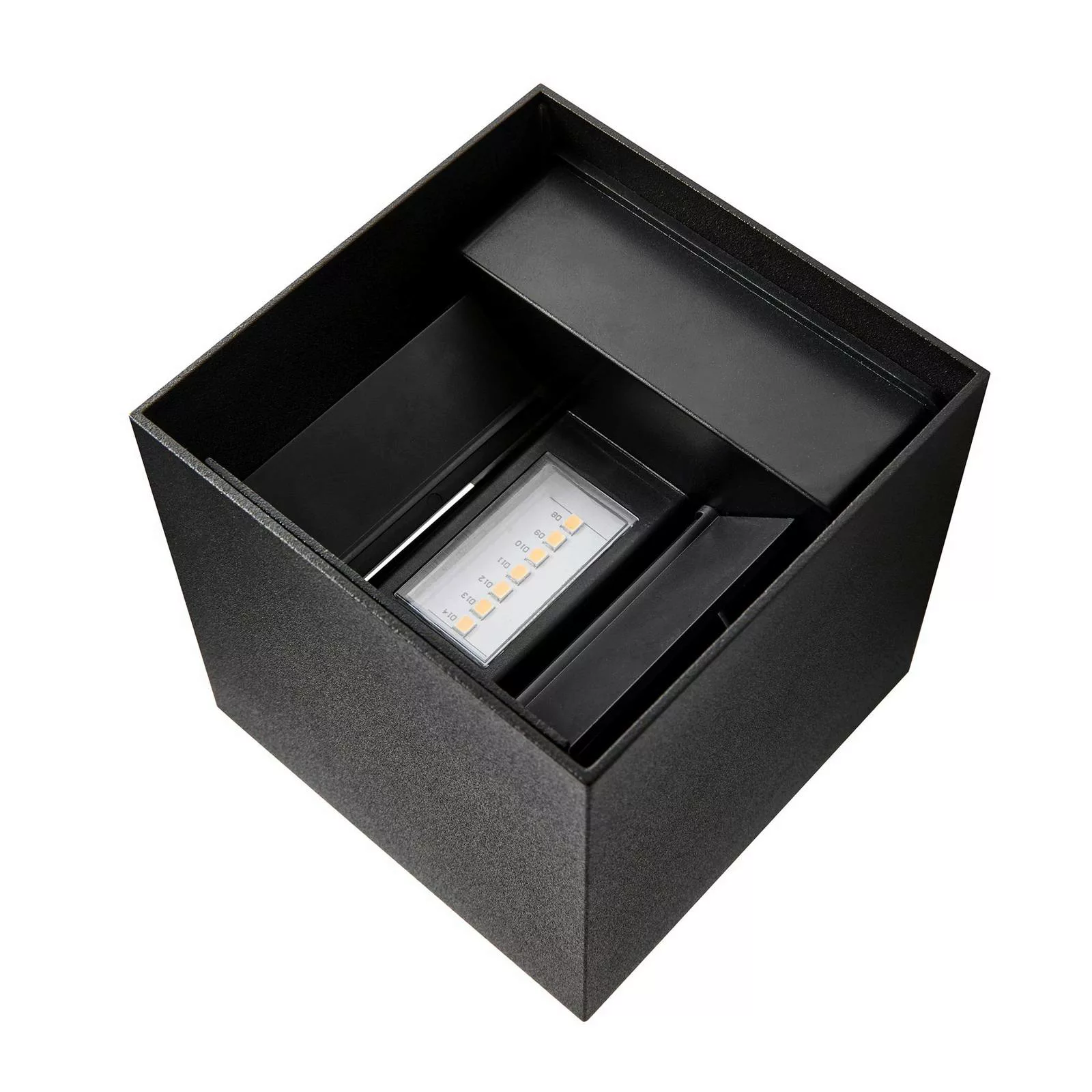 LED Wandleuchte Milda Kubi in Schwarz 2x 2,45W 290lm IP44 günstig online kaufen
