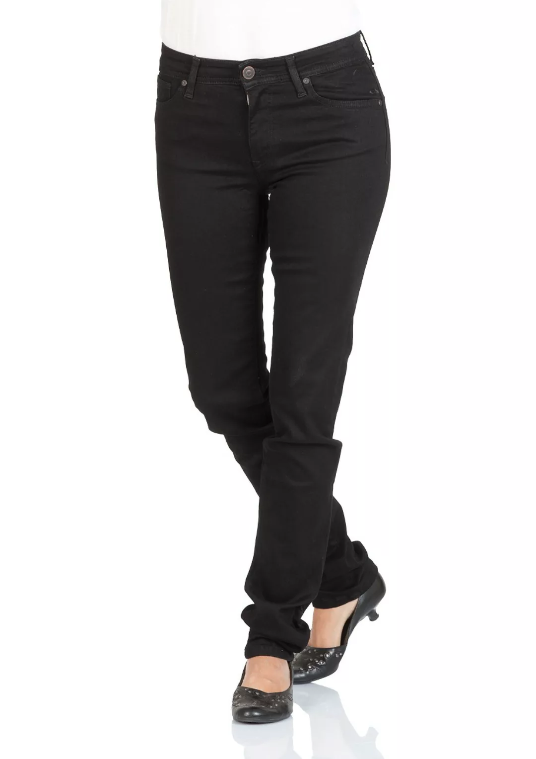 Cross Jeans Damen Jeans Anya - Slim Fit - Schwarz - Black günstig online kaufen