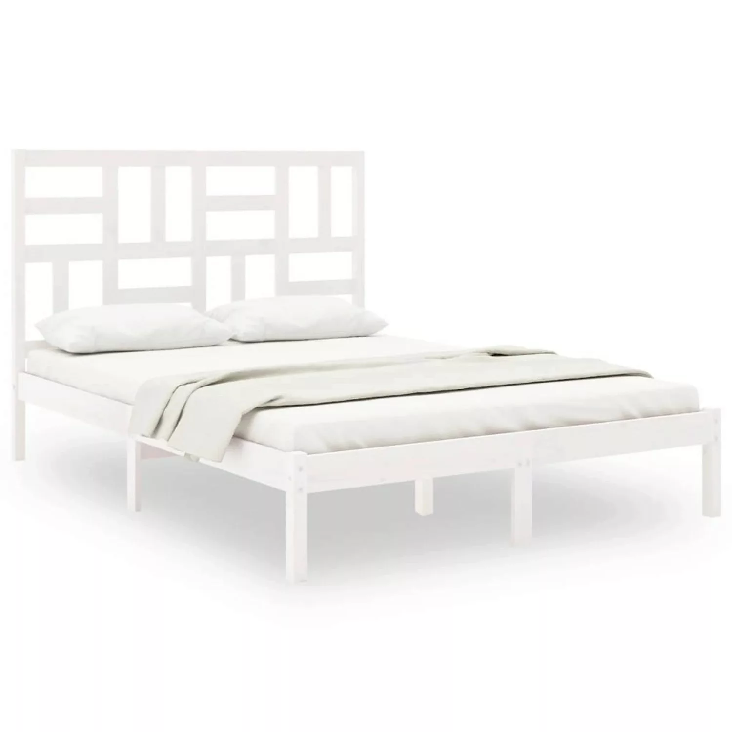 vidaXL Massivholzbett Weiß 150x200 cm 5FT King Size1084539 günstig online kaufen