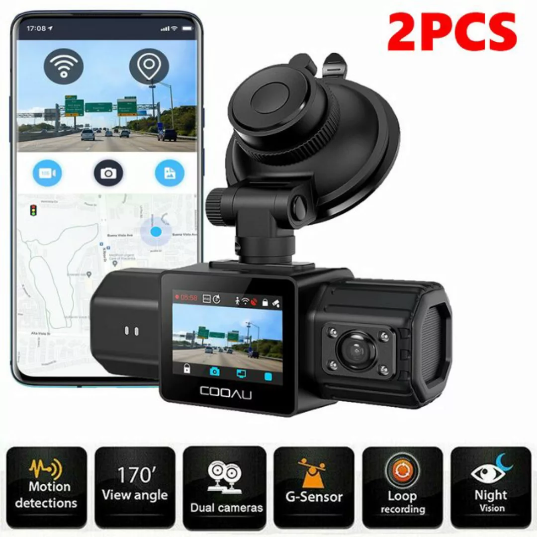 COOAU Dashcam 1080P FULL HD Auto Nachtsicht Recorder Autokamera Unfall Cam günstig online kaufen