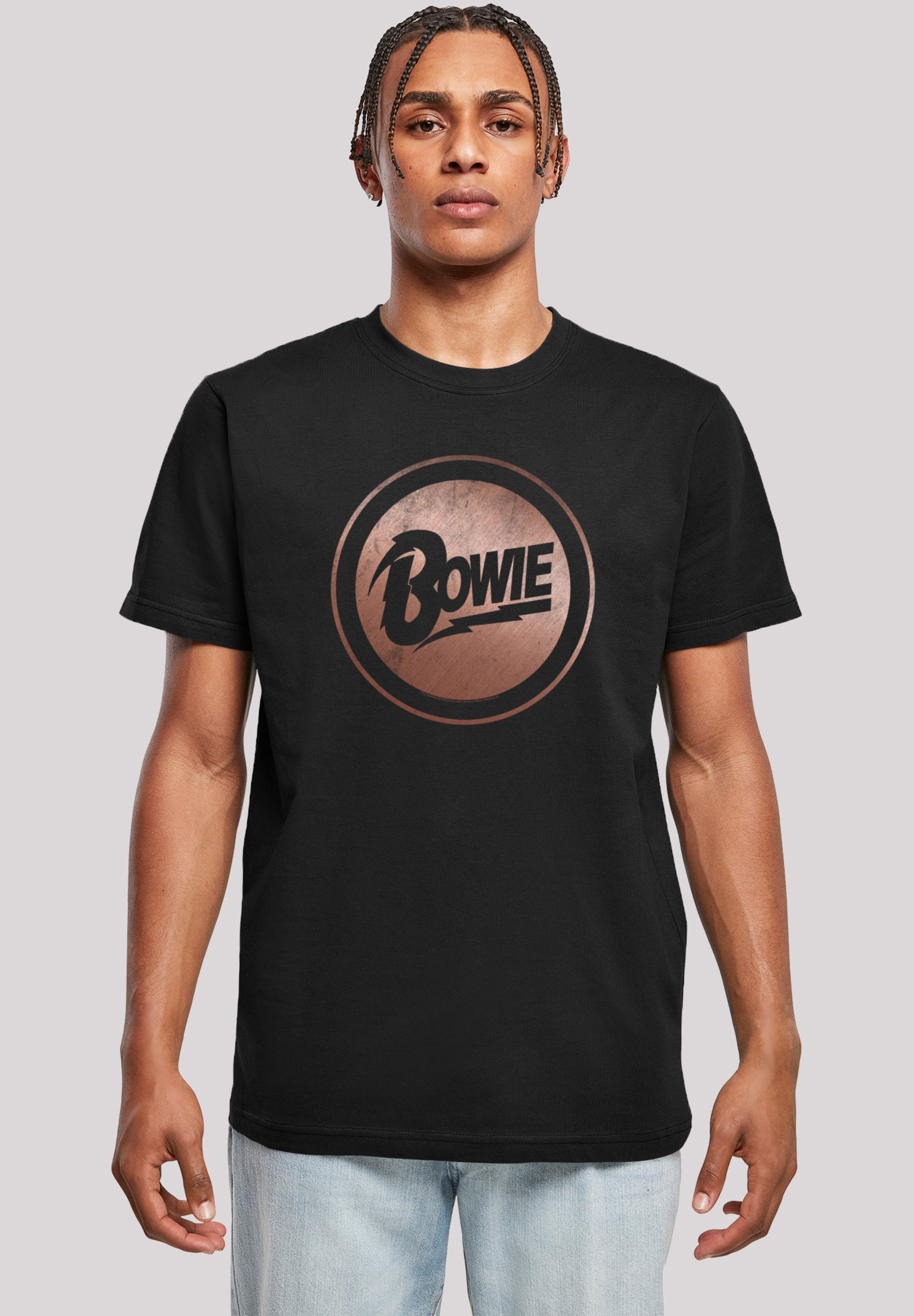 F4NT4STIC T-Shirt "David Bowie Rose Gold Circle", Print günstig online kaufen