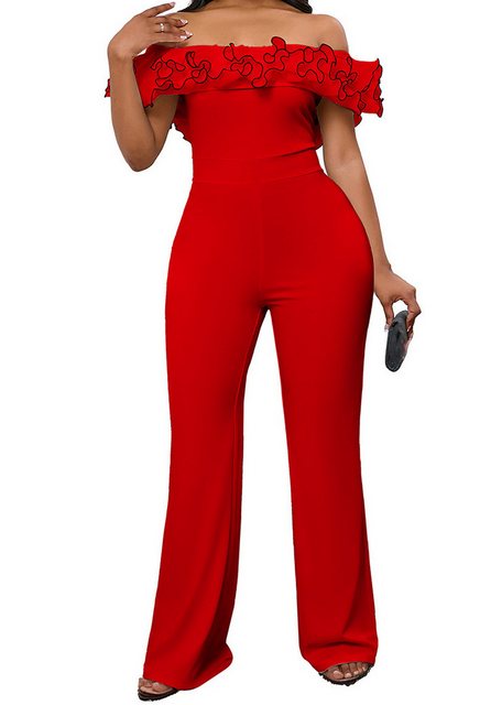 CHENIN 7/8-Overall Sexy, enger, schulterfreier Jumpsuit mit U-Boot-Ausschni günstig online kaufen