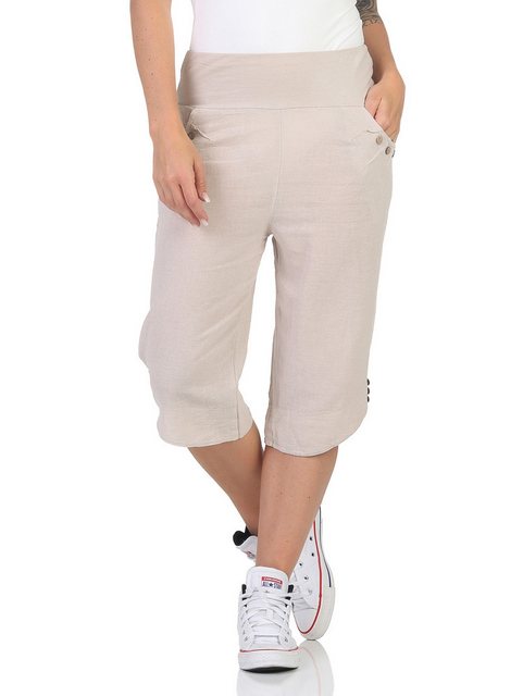 Mississhop Caprihose Vielseitige 100 % Baumwollcapri mit Knöpfe M. 391 günstig online kaufen