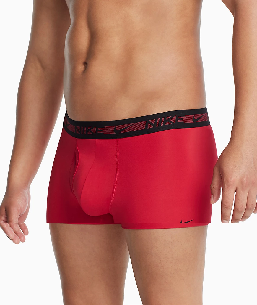 Nike – Flex – 3er-Pack Unterhosen aus Mikrofaser in Grau/Hellgrün/Rot-Bunt günstig online kaufen