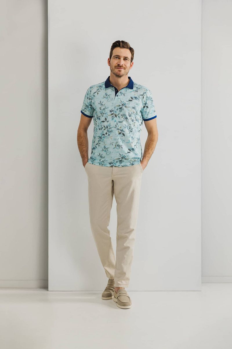 State of Art Poloshirt Piqué Druck Hellblau - Größe XL günstig online kaufen