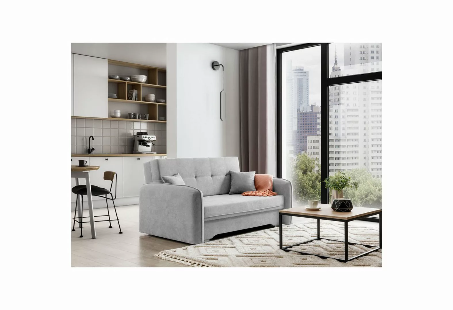 Home Collective Sofa 2-Sitzer Sofa Dreisitzer Schlafsofa, mit 2 Dekokissen günstig online kaufen