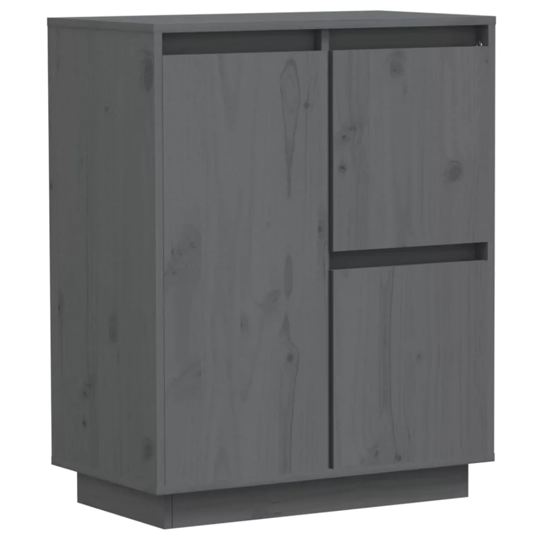 Vidaxl Sideboard Grau 60x34x75 Cm Massivholz Kiefer günstig online kaufen