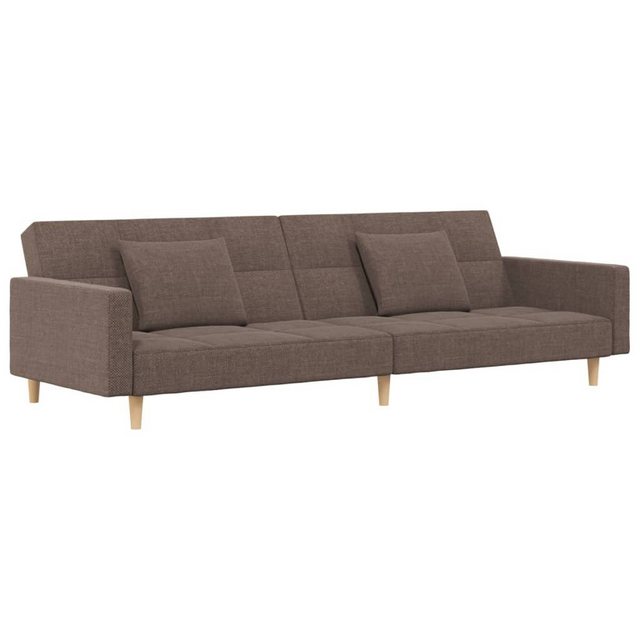 vidaXL Sofa Schlafsofa 2-Sitzer mit 2 Kissen Taupe Stoff günstig online kaufen