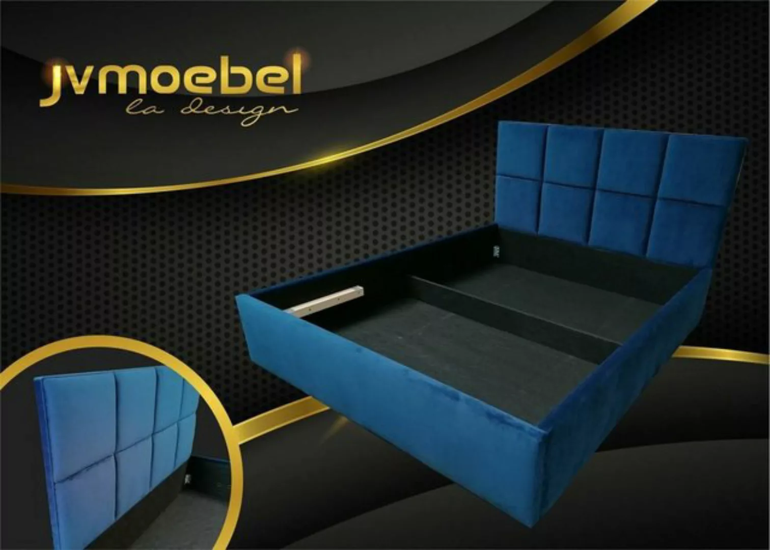 JVmoebel Bett, Design Leder Bett Hotel Betten Schlafzimmer Samt Polster 160 günstig online kaufen