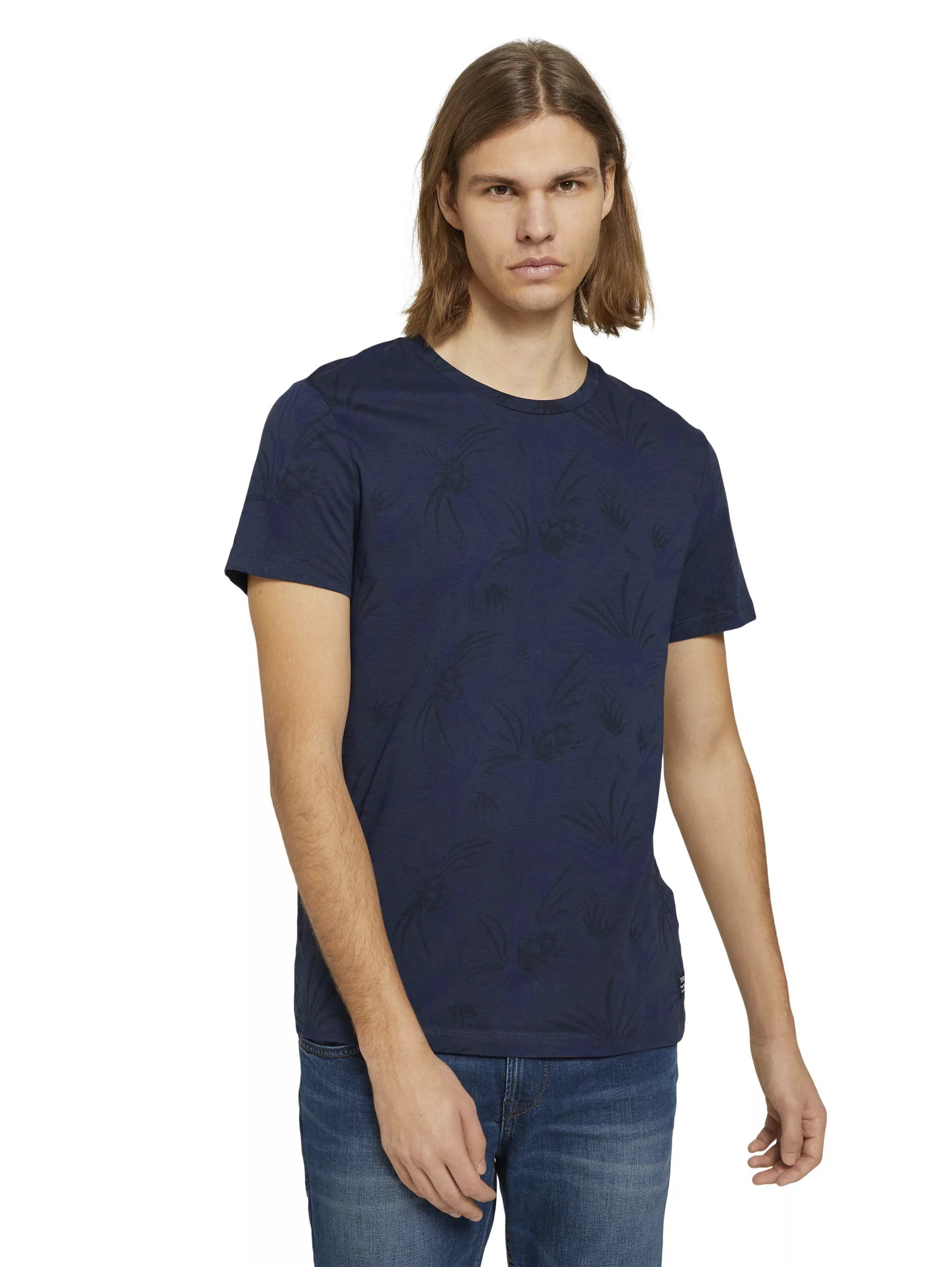 Tom Tailor Denim T-shirt alloverprinted blau günstig online kaufen