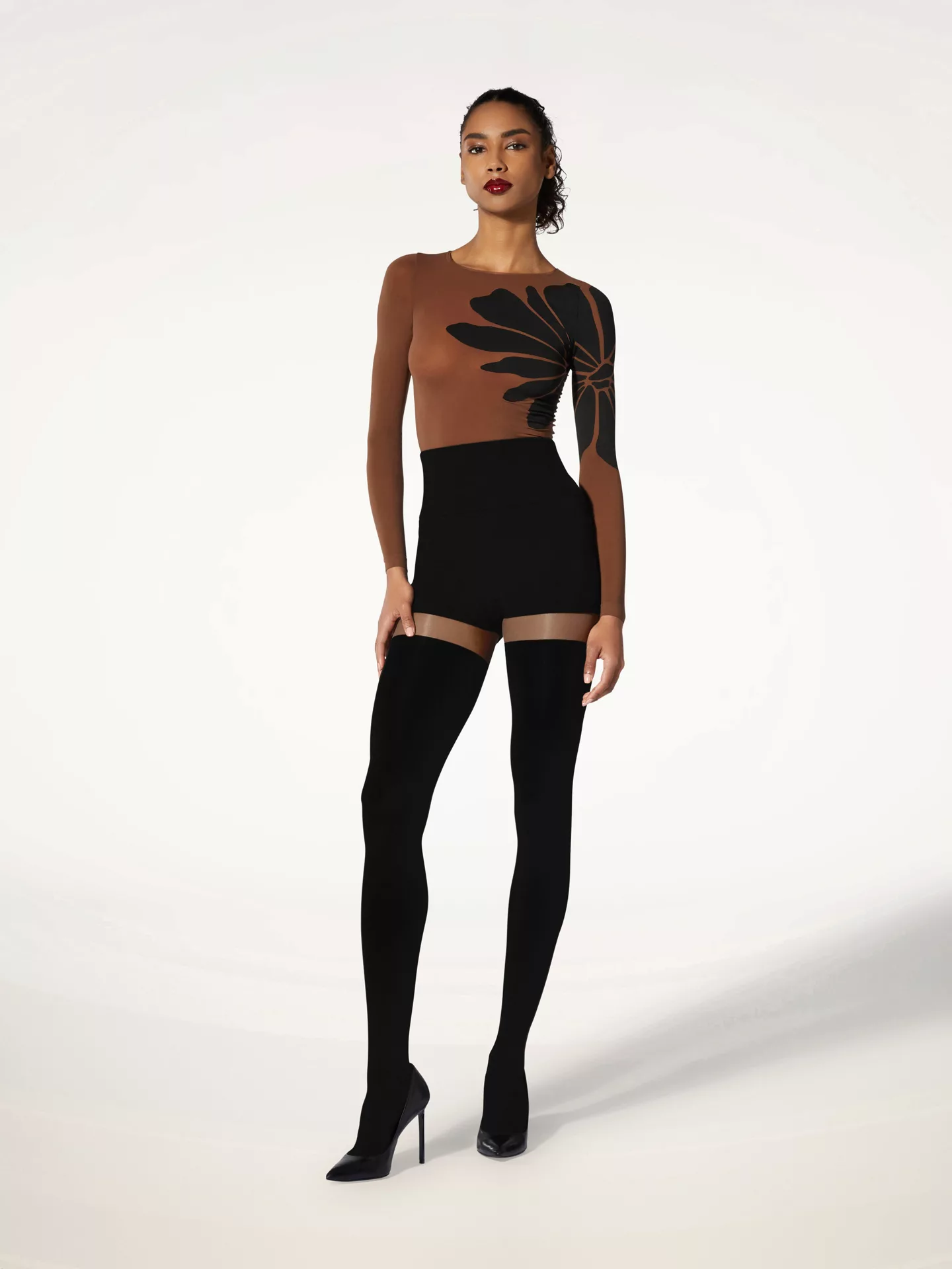 Wolford - Hotpants Tights, Frau, umber/black, Größe: M günstig online kaufen