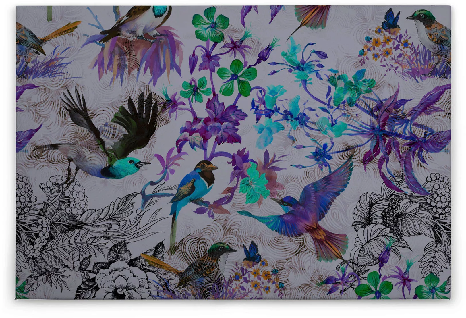 A.S. Création Leinwandbild "funky birds", Vögel, (1 St.), Keilrahmen Bild m günstig online kaufen