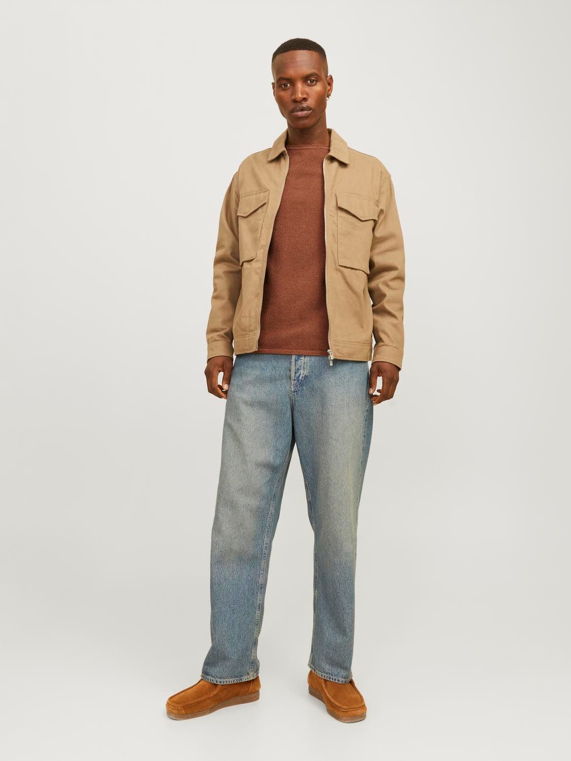 Jack & Jones Rundhalspullover "JJEHILL KNIT CREW NECK NOOS", mit Strukturst günstig online kaufen