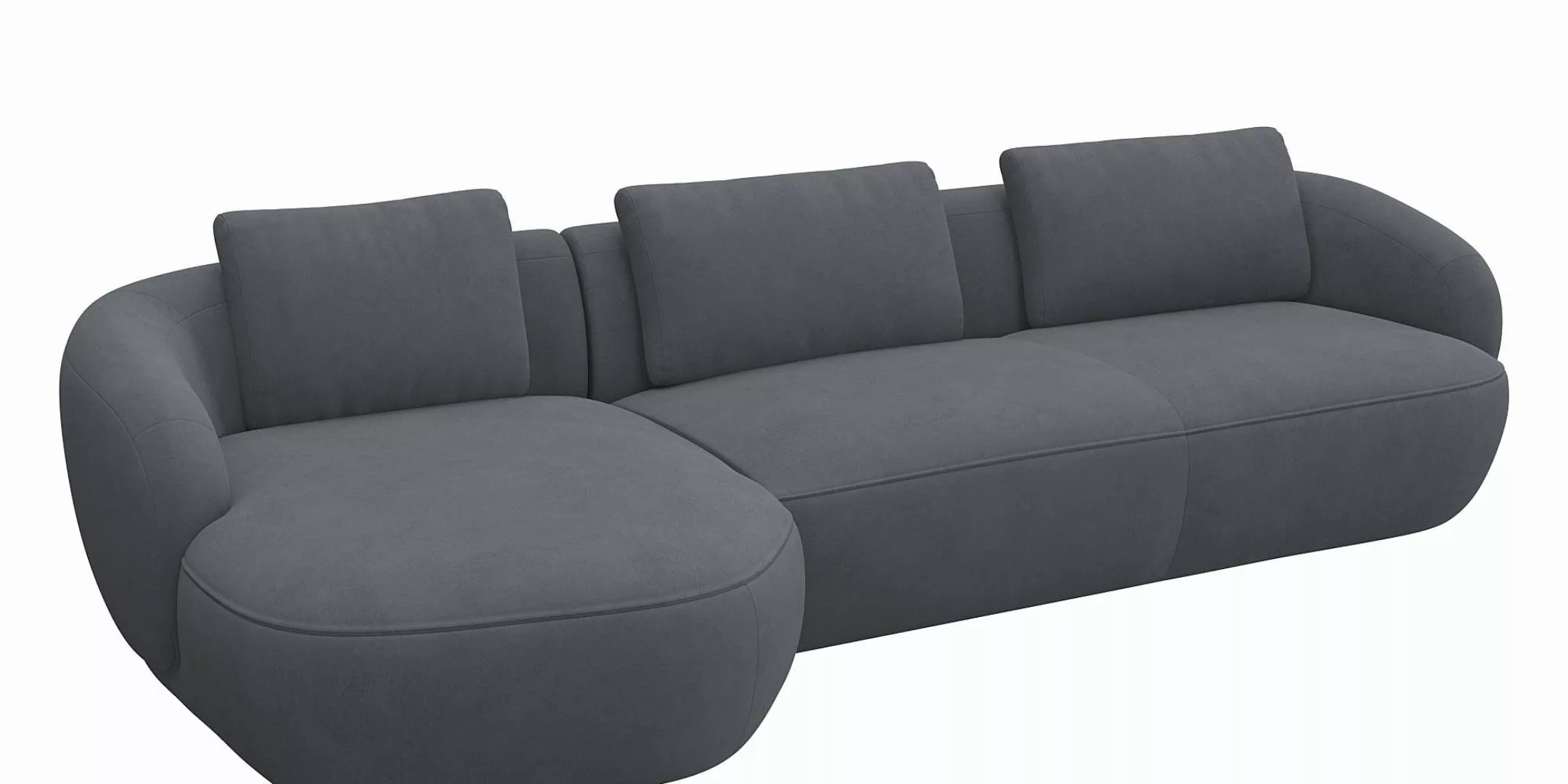 FLEXLUX Wohnlandschaft »Torino, rund, L-Form, Sofa-Ecke mit Recamiere, Long günstig online kaufen