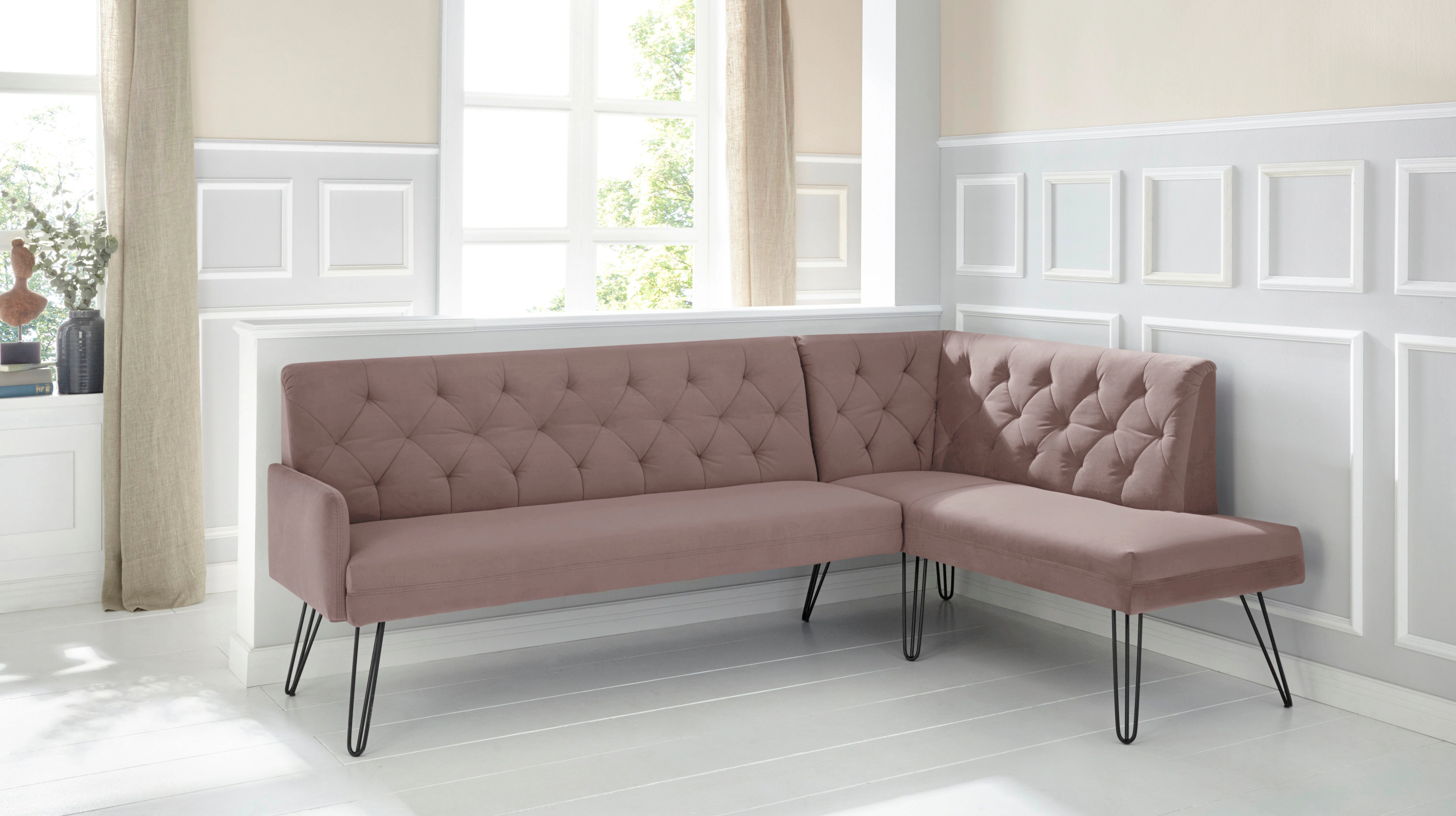 exxpo - sofa fashion Eckbank "Doppio, Chesterfield Optik, komfortabel und b günstig online kaufen