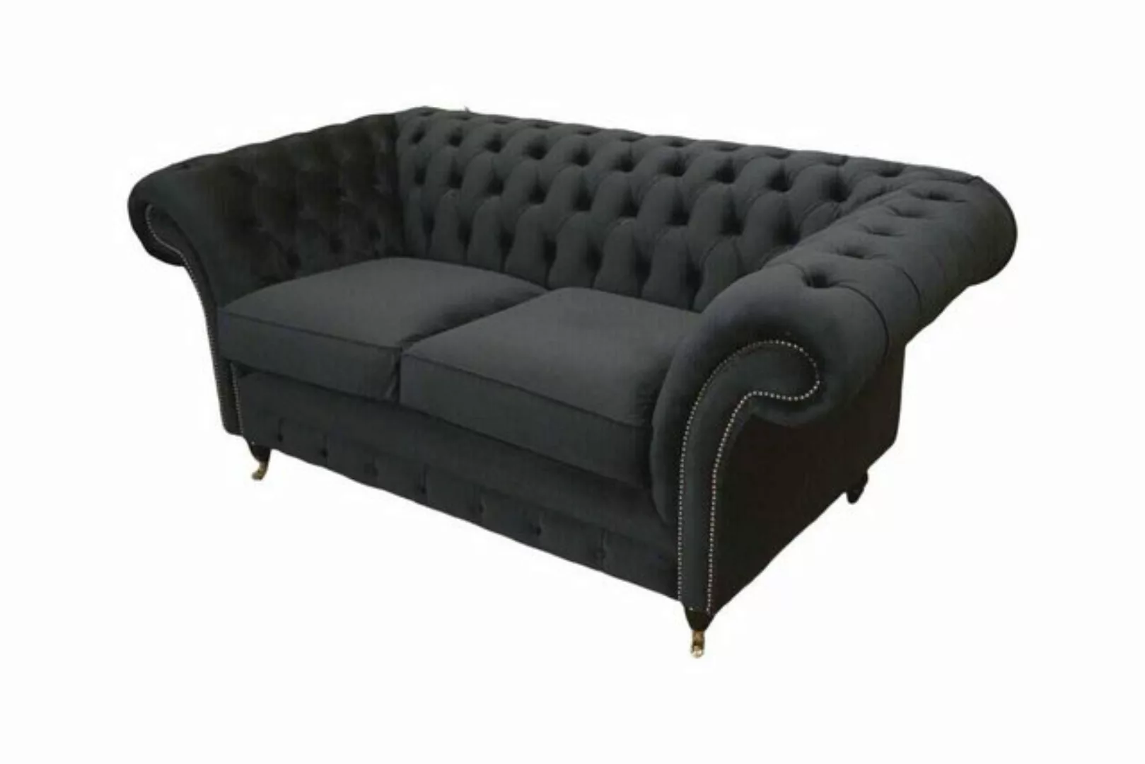 JVmoebel Sofa Chesterfield Schwarz 2 Sitzer Couch Polster Couchen Design So günstig online kaufen