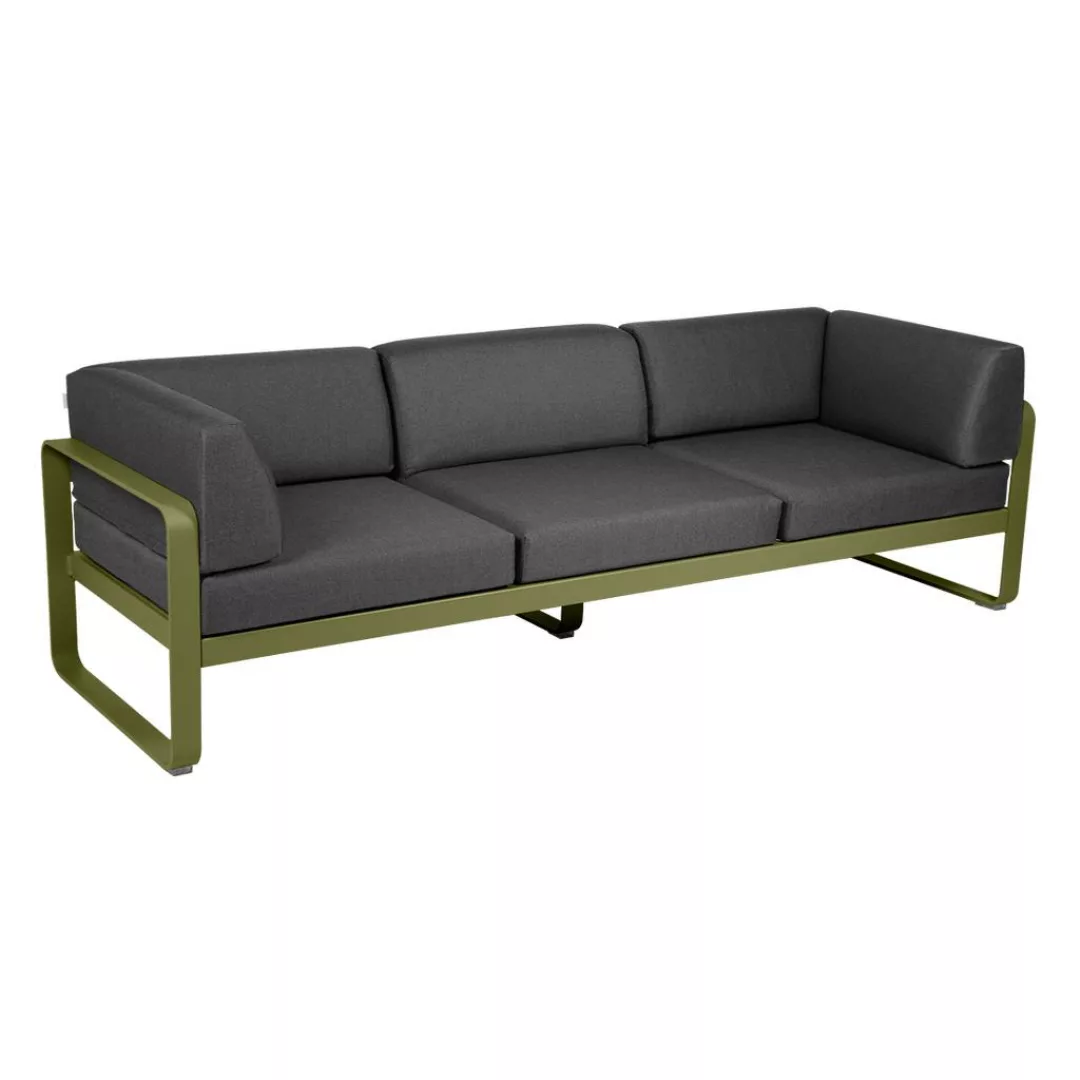 Bellevie 3-Sitzer Club Sofa Outdoor D3 Pesto A3 Graphitgrau günstig online kaufen