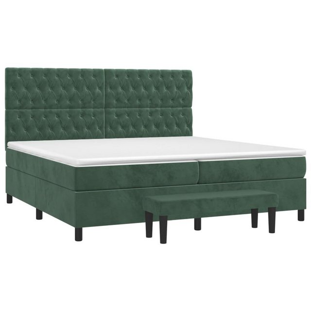 vidaXL Bett Boxspringbett mit Matratze Dunkelgrün 200x200 cm Samt günstig online kaufen