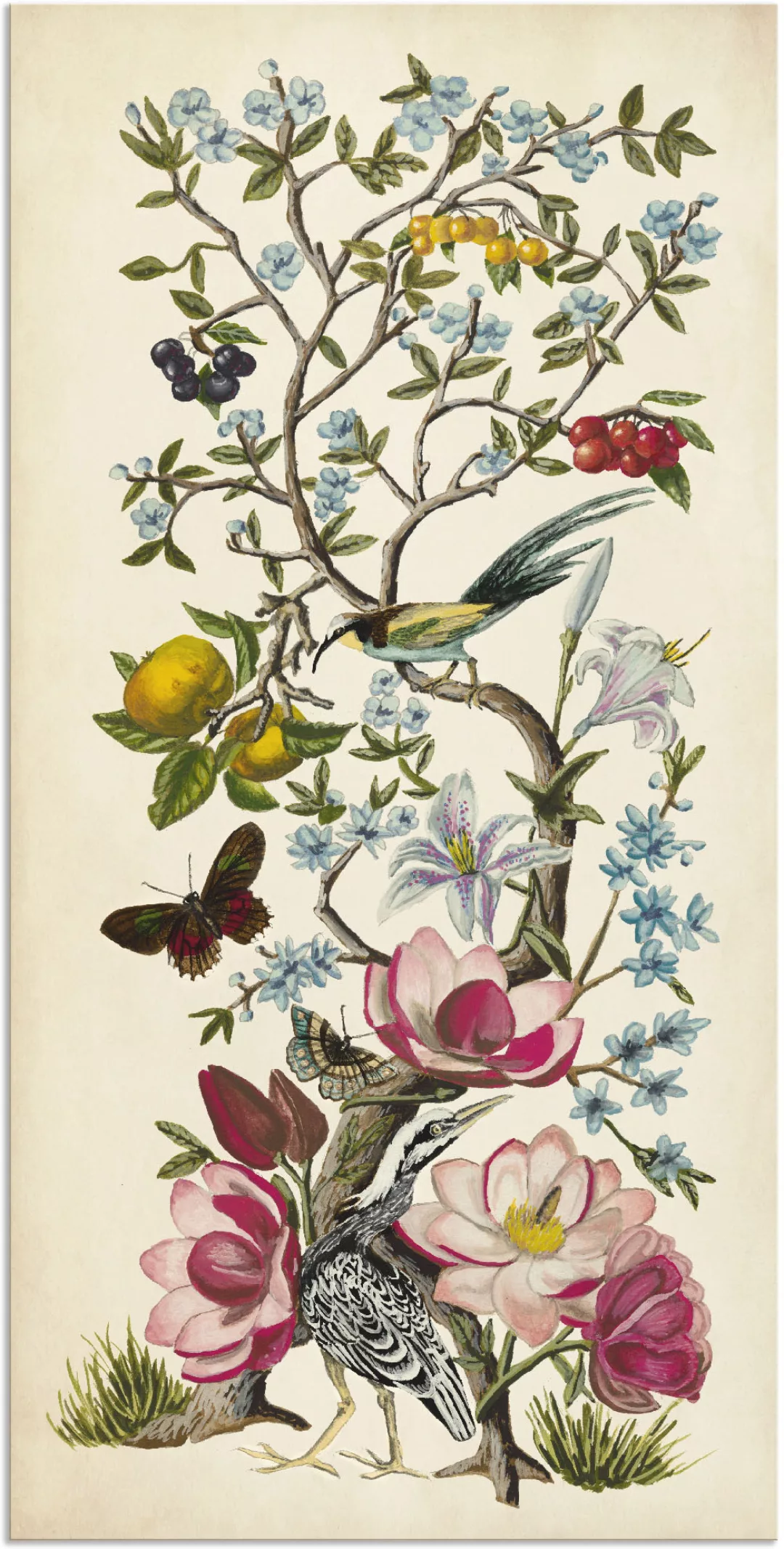 Artland Wandbild "Chinoiserie Natur II", Pflanzen, (1 St.) günstig online kaufen