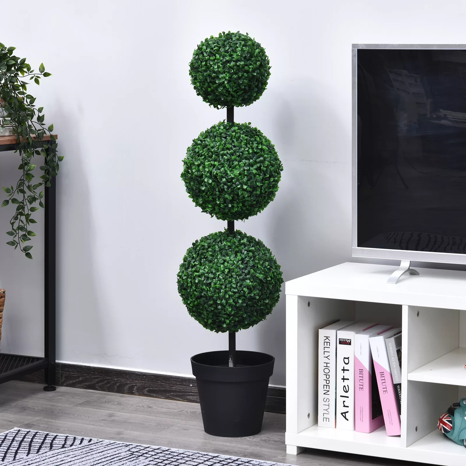 Outsunny Künstlicher Buchsbaum topiaire mit 3 Kugeln Ø 30 x 112H cm Grün günstig online kaufen