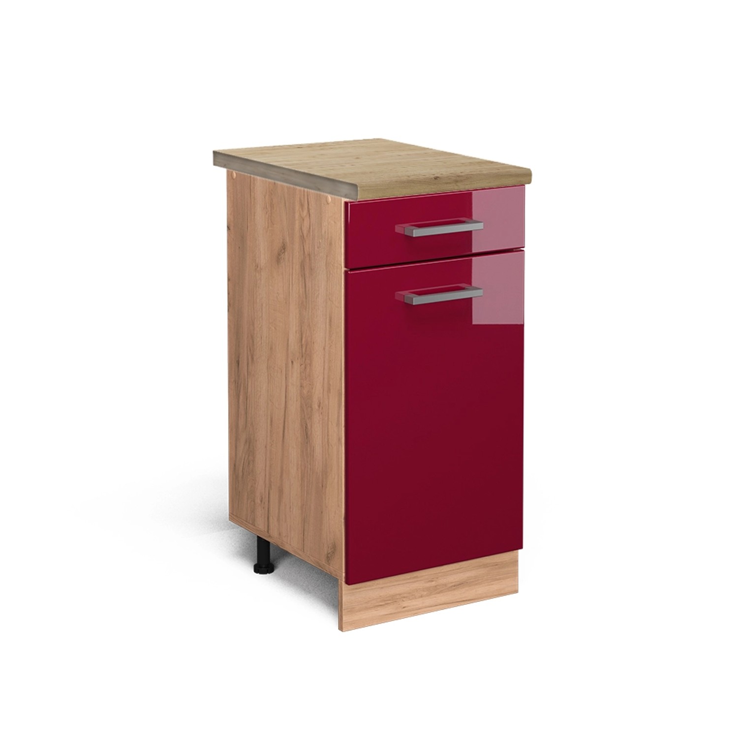 Vicco Unterschrank R-Line, Bordeaux Hochglanz/Goldkraft Eiche, günstig online kaufen