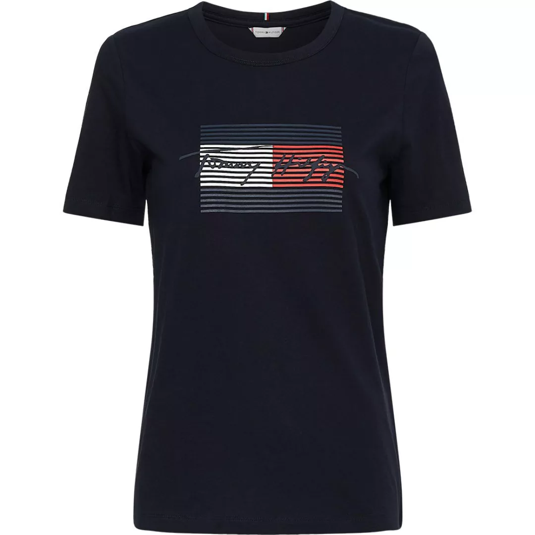 Tommy Hilfiger Regular Flag Kurzarm Rundhalsausschnitt T-shirt S Desert Sky günstig online kaufen