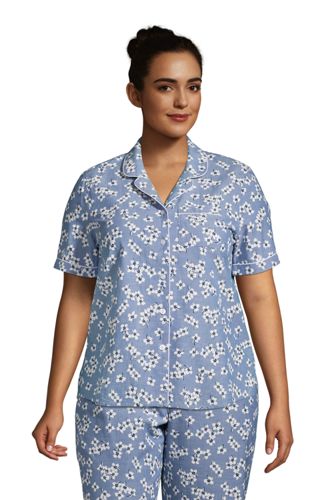 Draper James Kurzärmeliges Chambray-Pyjamahemd in großen Größen, Damen, Grö günstig online kaufen