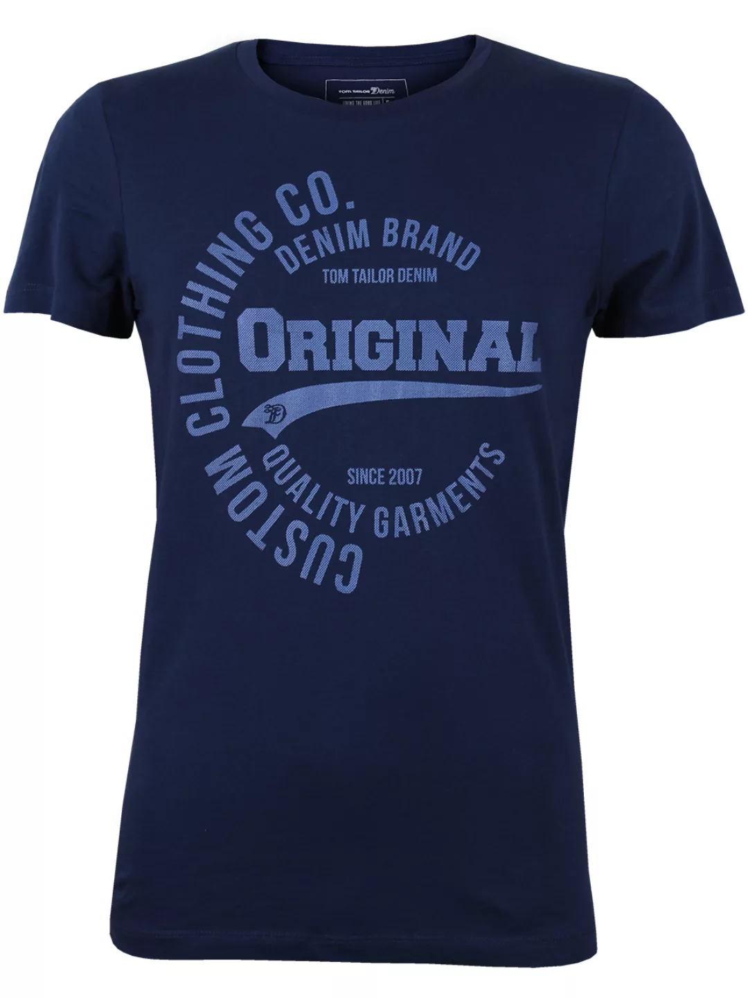 Tom Tailor Denim Herren Rundhals T-Shirt 100% Baumwolle mit Frontprint S M günstig online kaufen