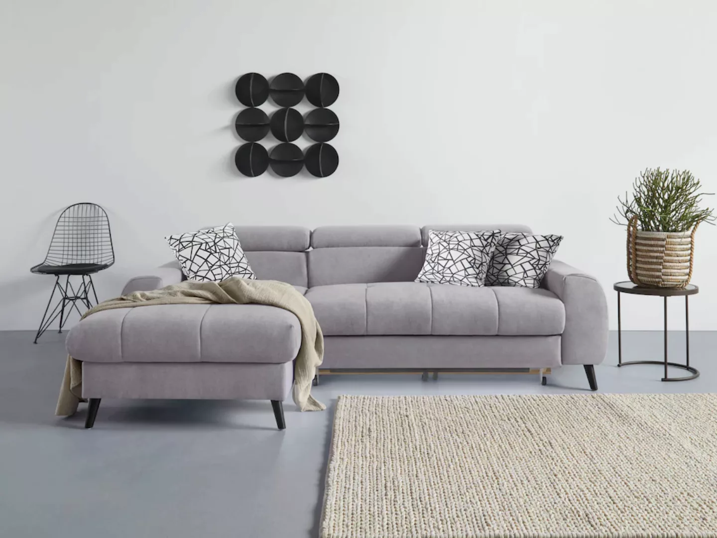 COTTA Ecksofa "Mia L-Form", 3-tlg.-Kissen-Set, Recamiere, wahlweise mit ode günstig online kaufen