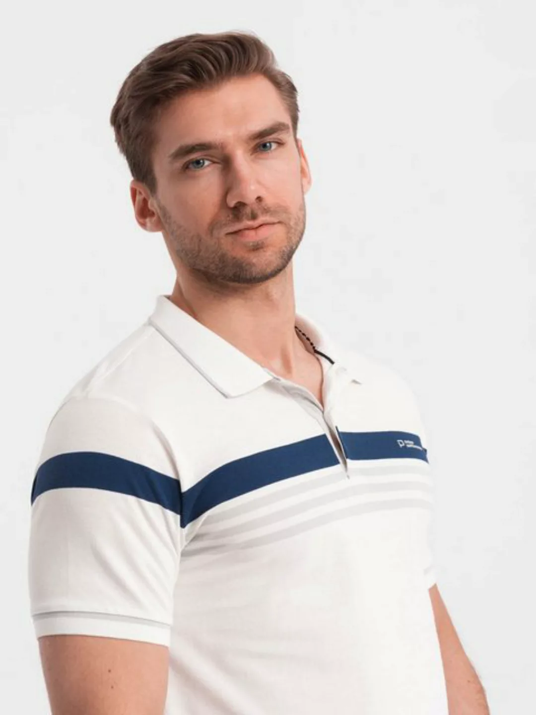 OMBRE Poloshirt Herren-Poloshirt mit dreifarbigen Streifen günstig online kaufen