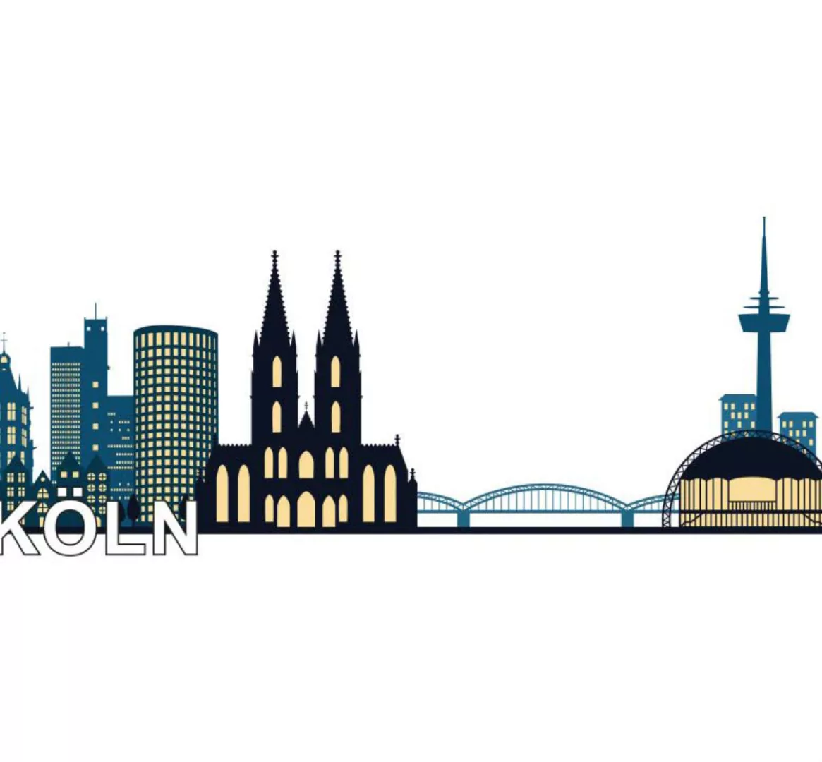 Wall-Art Wandtattoo »XXL Stadt Skyline Köln Fußball 120cm«, (1 St.) günstig online kaufen