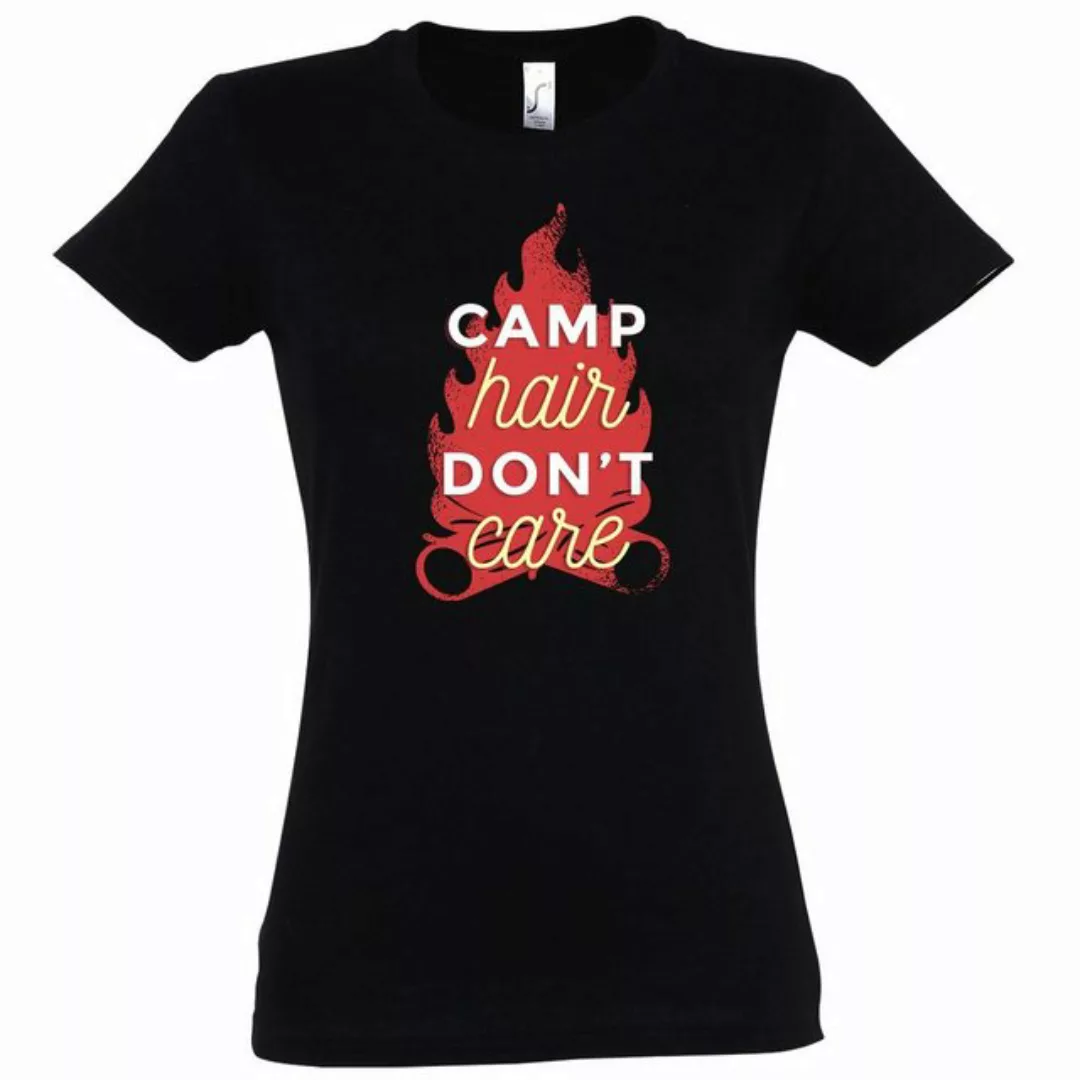 Youth Designz T-Shirt Camp Hair Dont Care Damen Shirt mit lustigem Camping günstig online kaufen